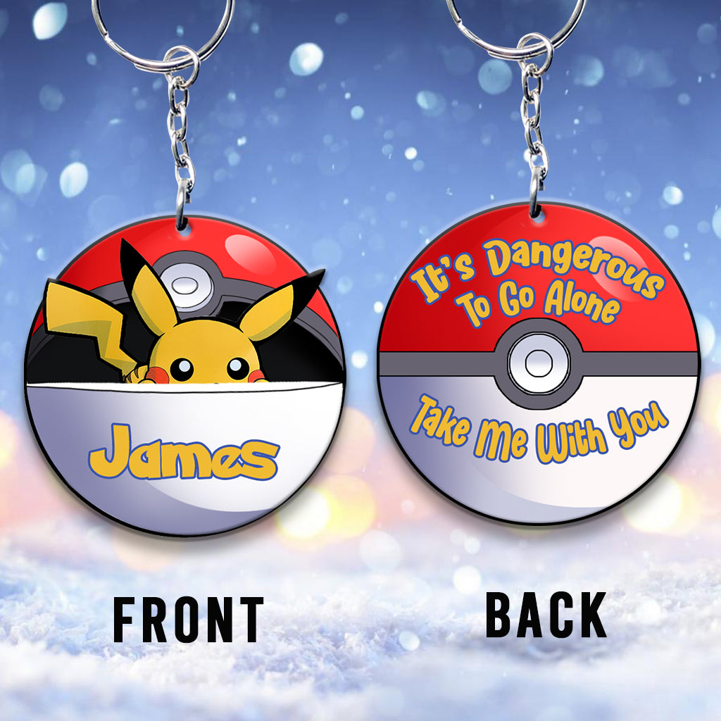 It’s Dangerous To Go Alone - Personalized Monster Trainer Keychain