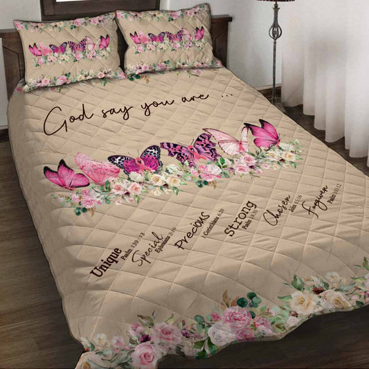 God Says You Are  - Breast Cancer Awareness Quilt Set