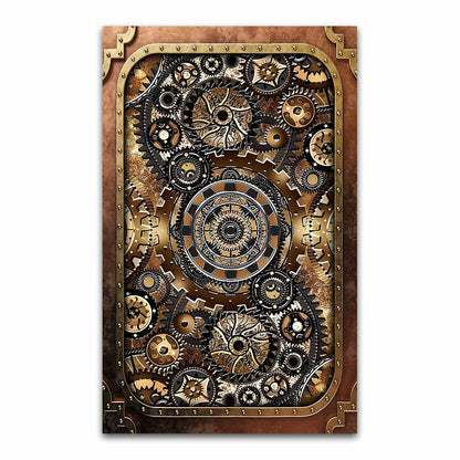 Gold Gear Machine - Steampunk Rug