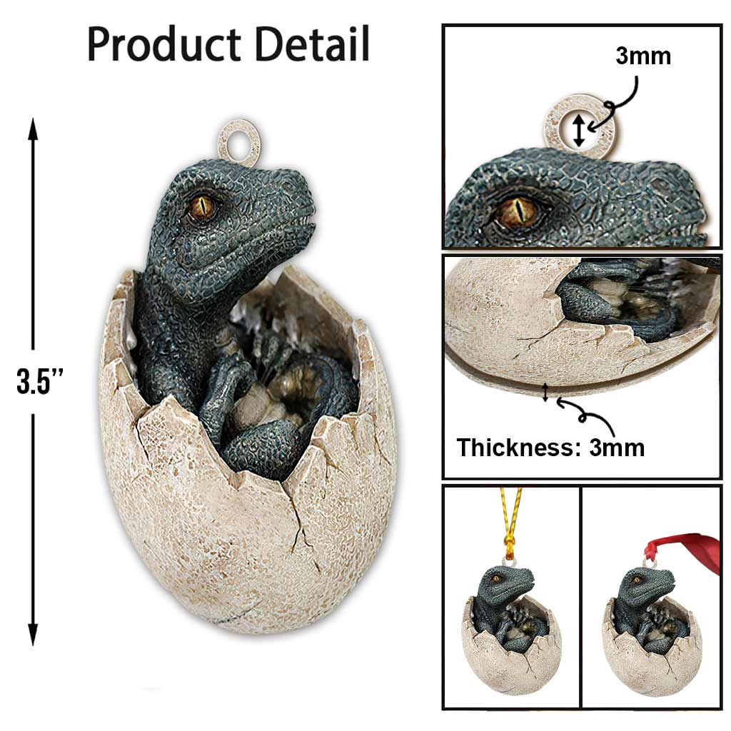 Dinosaur Egg - Dinosaur Ornament (Printed On Both Sides)
