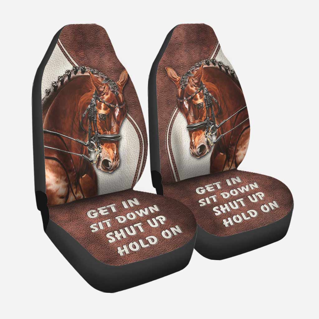 Love Horses - Seat Covers With Leather Pattern Print