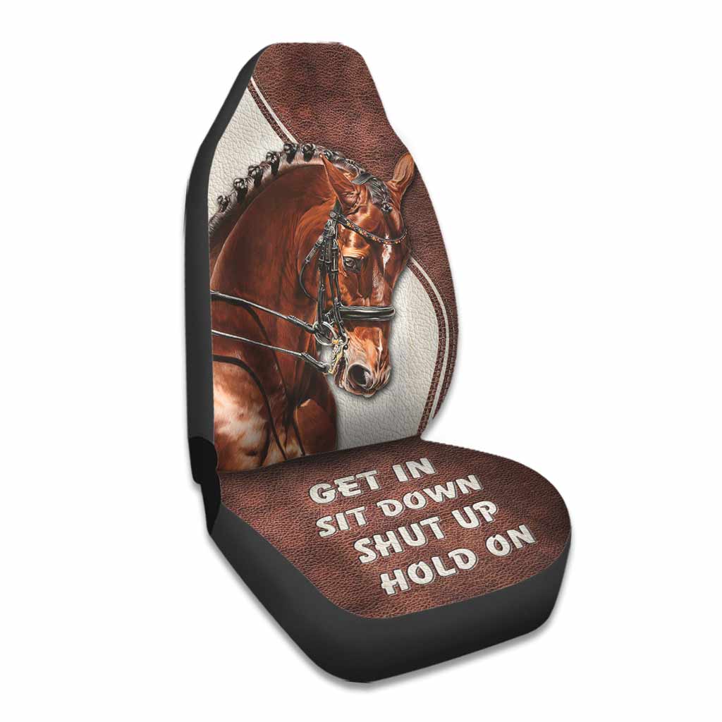 Love Horses - Seat Covers With Leather Pattern Print