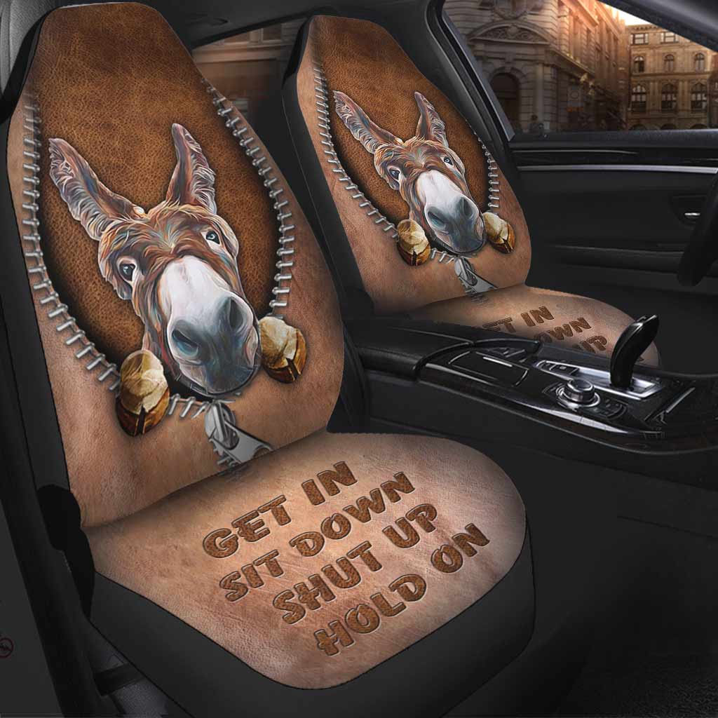 Love Donkeys - Seat Covers With Leather Pattern Print