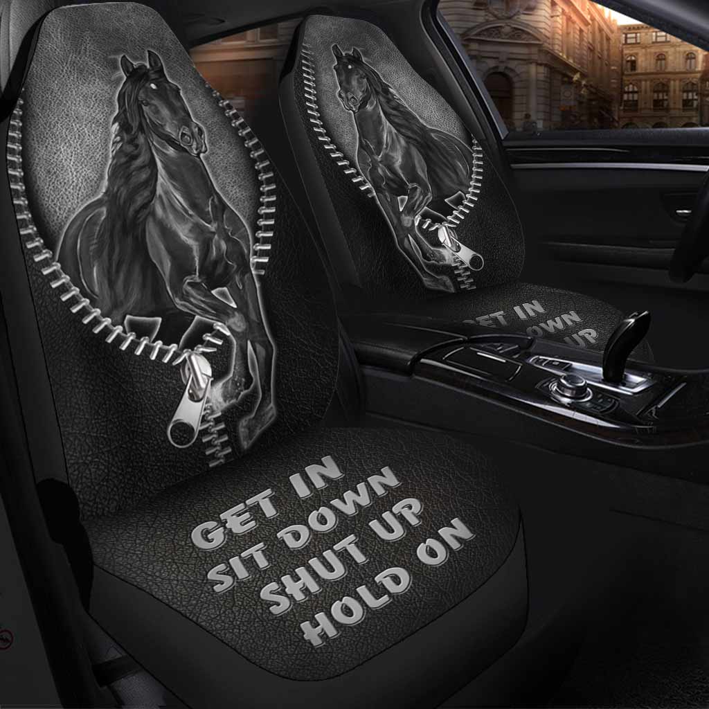 Love Horses - Seat Covers With Leather Pattern Print