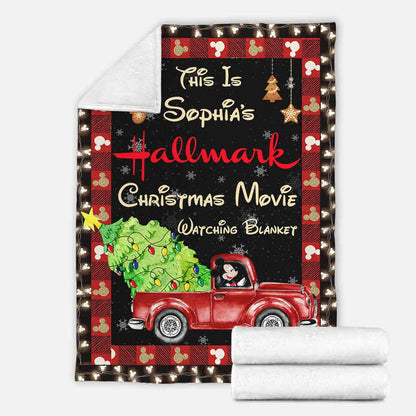 Christmas Movies Watching Blanket Mouse Ears - Personalized Christmas Blanket