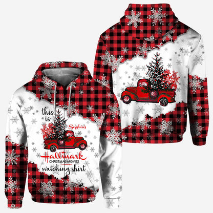 Christmas Movie Watching - Personalized Christmas All Over T-shirt and Hoodie