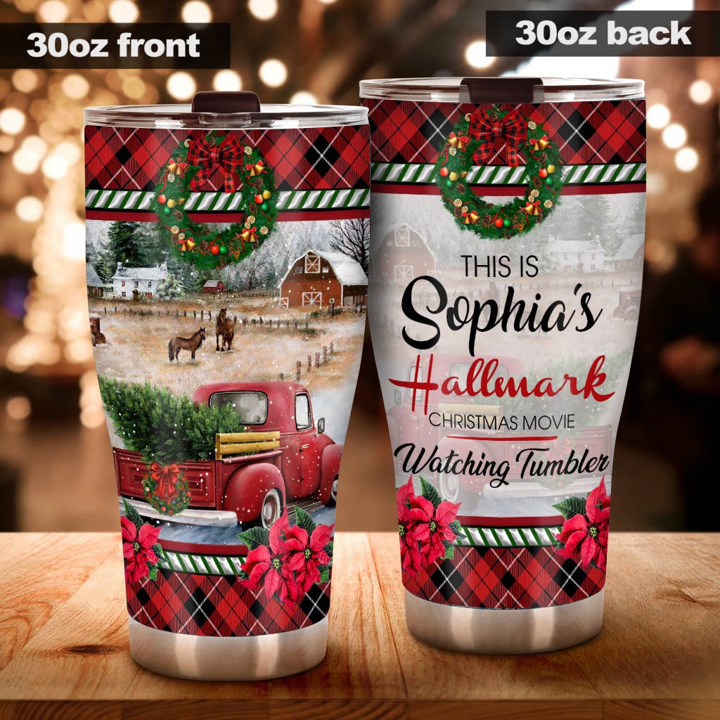 Christmas Movie Watching Tumbler - Personalized Christmas Tumbler