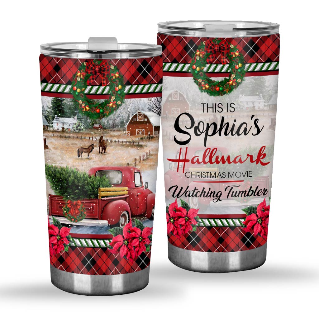 Christmas Movie Watching Tumbler - Personalized Christmas Tumbler