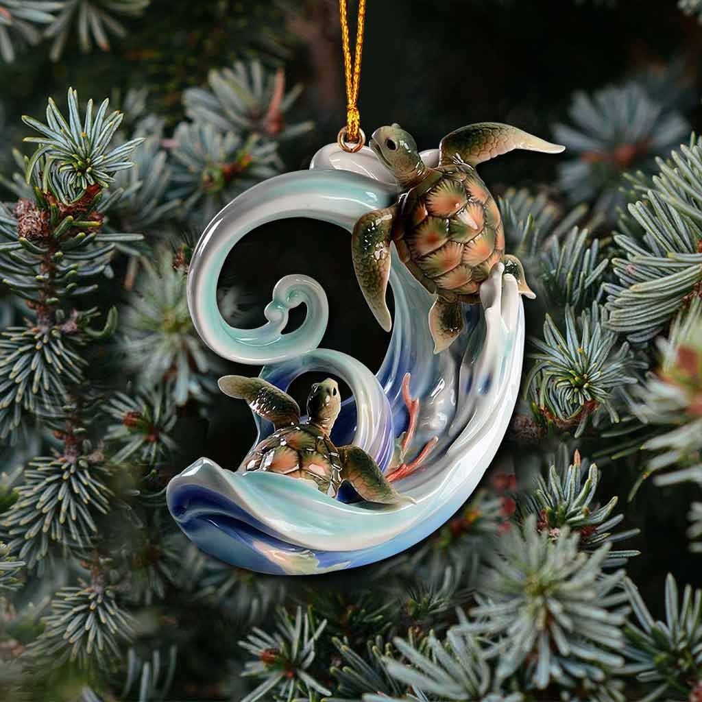 Love Turtles - Christmas Ornament (Printed On Both Sides)