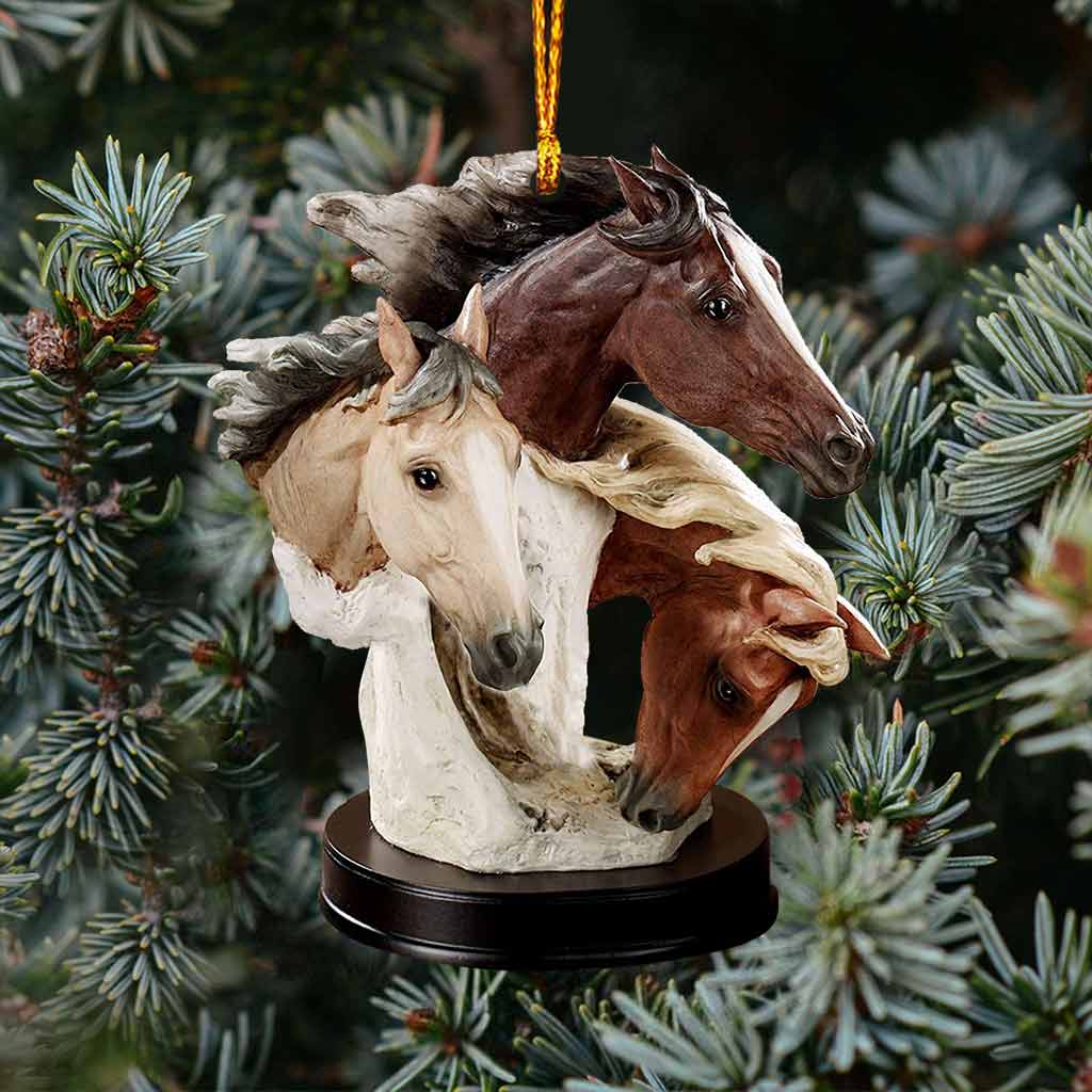 Love Horses - Christmas Ornament (Printed On Both Sides)