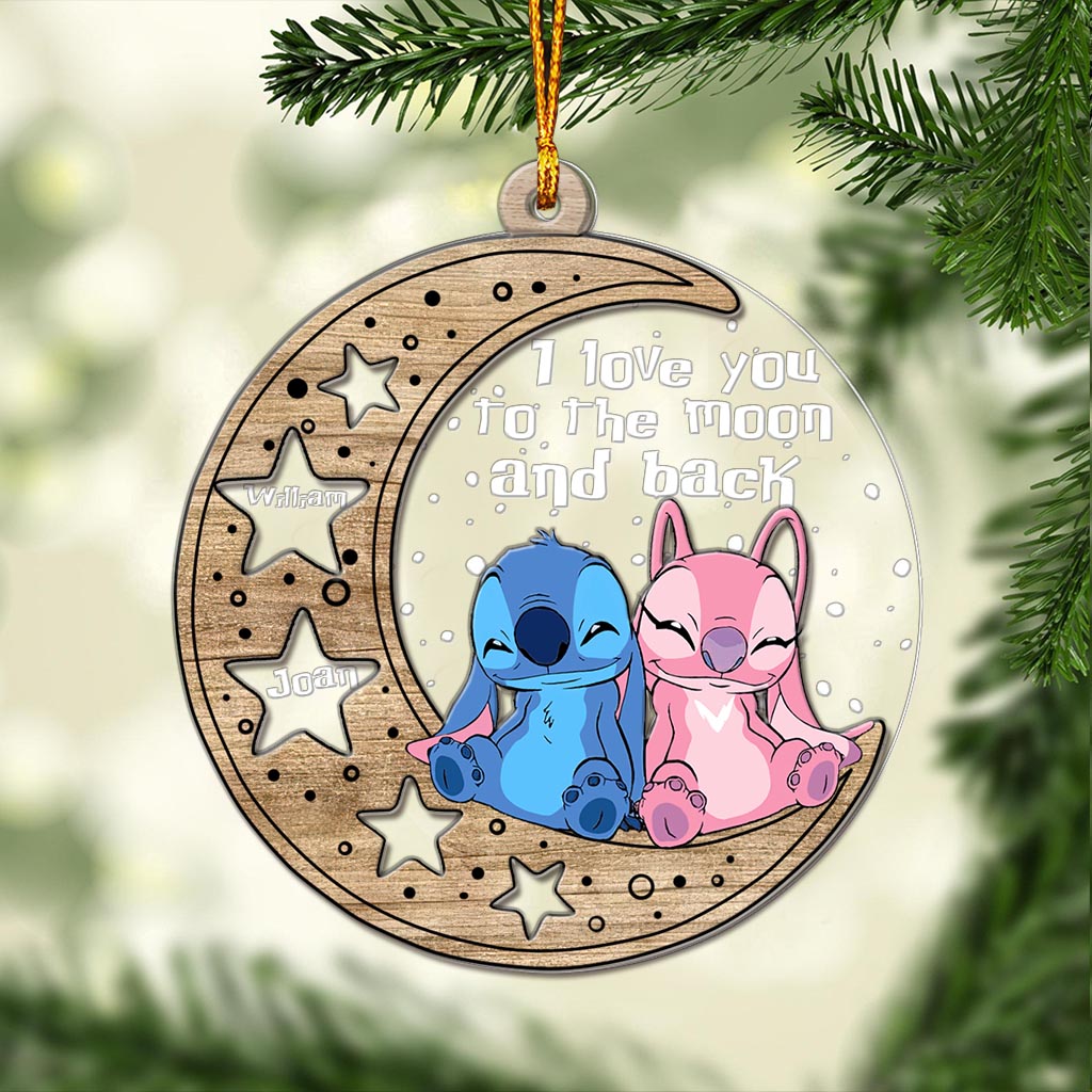 I Love You To The Moon And Back - Personalized Christmas Ohana Layers Mix Ornament