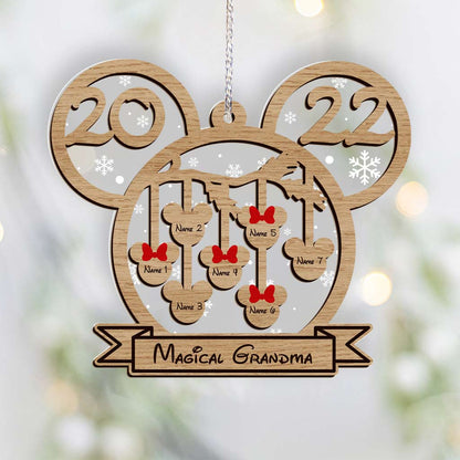 Magical Grandma - Personalized Christmas Layers Mix Ornament