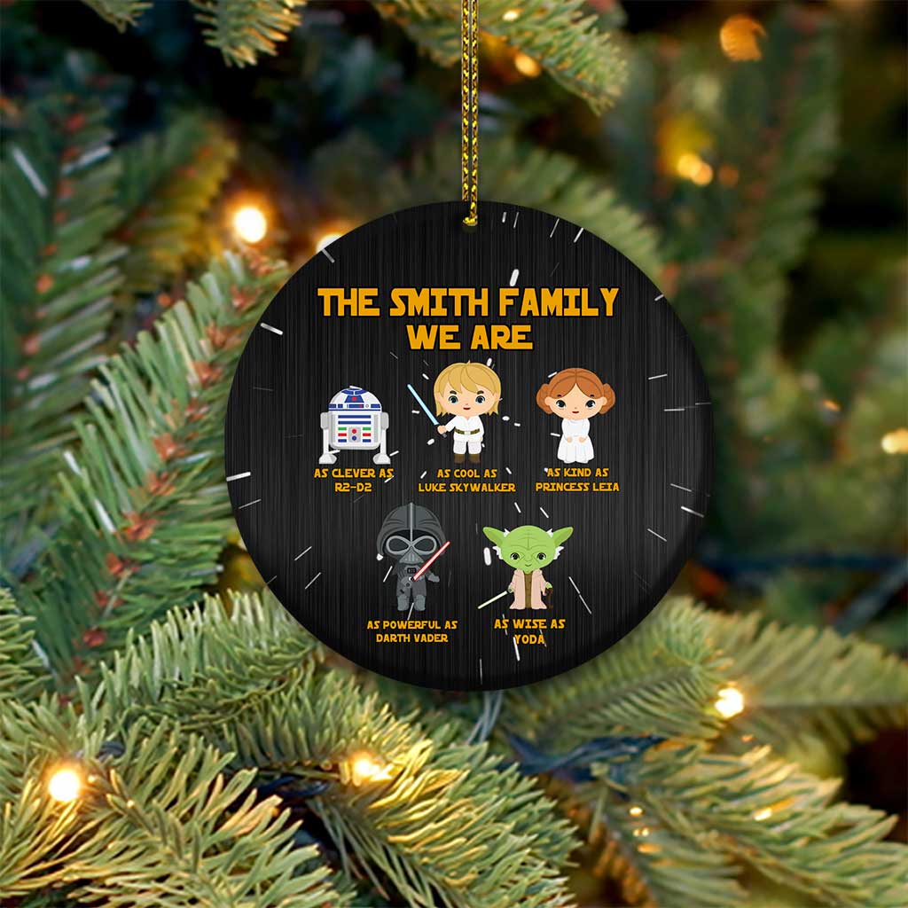 We Are The Force - Personalized Christmas Round Aluminium Ornament (Printed On Both Sides)