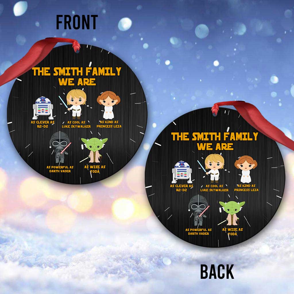 We Are The Force - Personalized Christmas Round Aluminium Ornament (Printed On Both Sides)