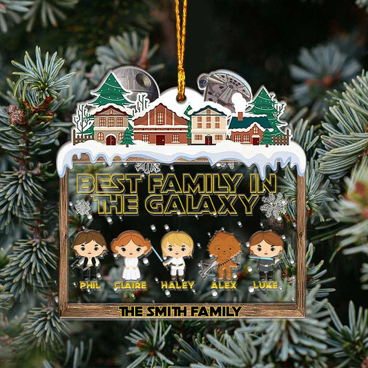 Best Family In The Galaxy - Personalized Christmas The Force Layers Mix Ornament