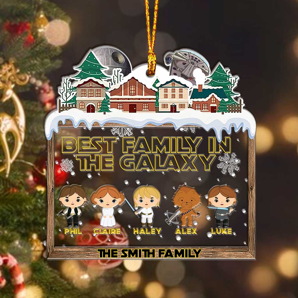 Best Family In The Galaxy - Personalized Christmas The Force Layers Mix Ornament