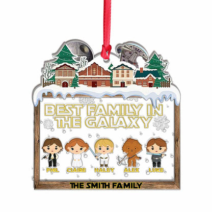 Best Family In The Galaxy - Personalized Christmas The Force Layers Mix Ornament