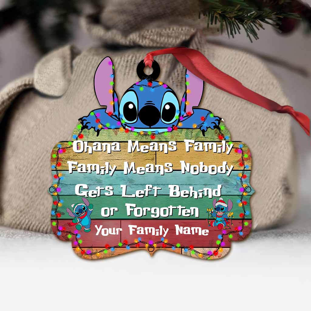 Ohana Means Family - Personalized Christmas Ornament (Printed On Both Sides)