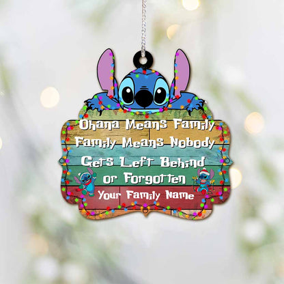 Ohana Means Family - Personalized Christmas Ornament (Printed On Both Sides)