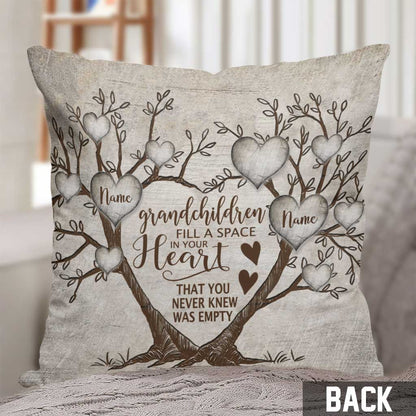 Mom Grandma Family Tree Heart - Personalized Throw Pillow