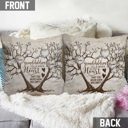 Mom Grandma Family Tree Heart - Personalized Throw Pillow