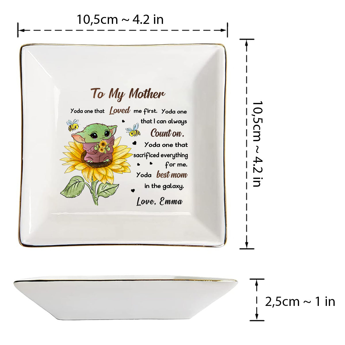 To My Mother - Personalized Mother's Day The Force Jewelry Dish