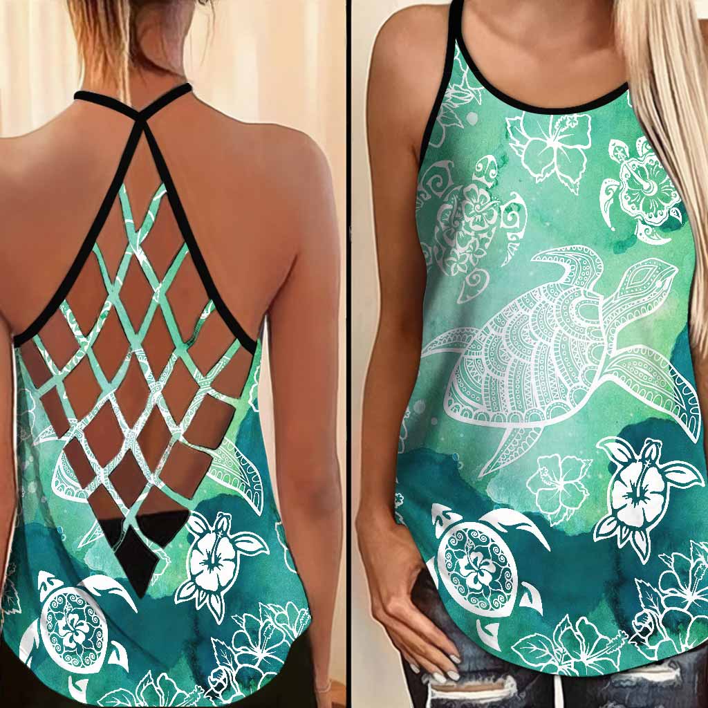 Love Turtles Cross Tank Top