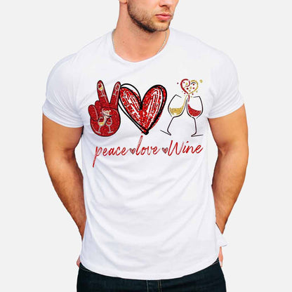 Peace Love Wine T-shirt And Hoodie 062021