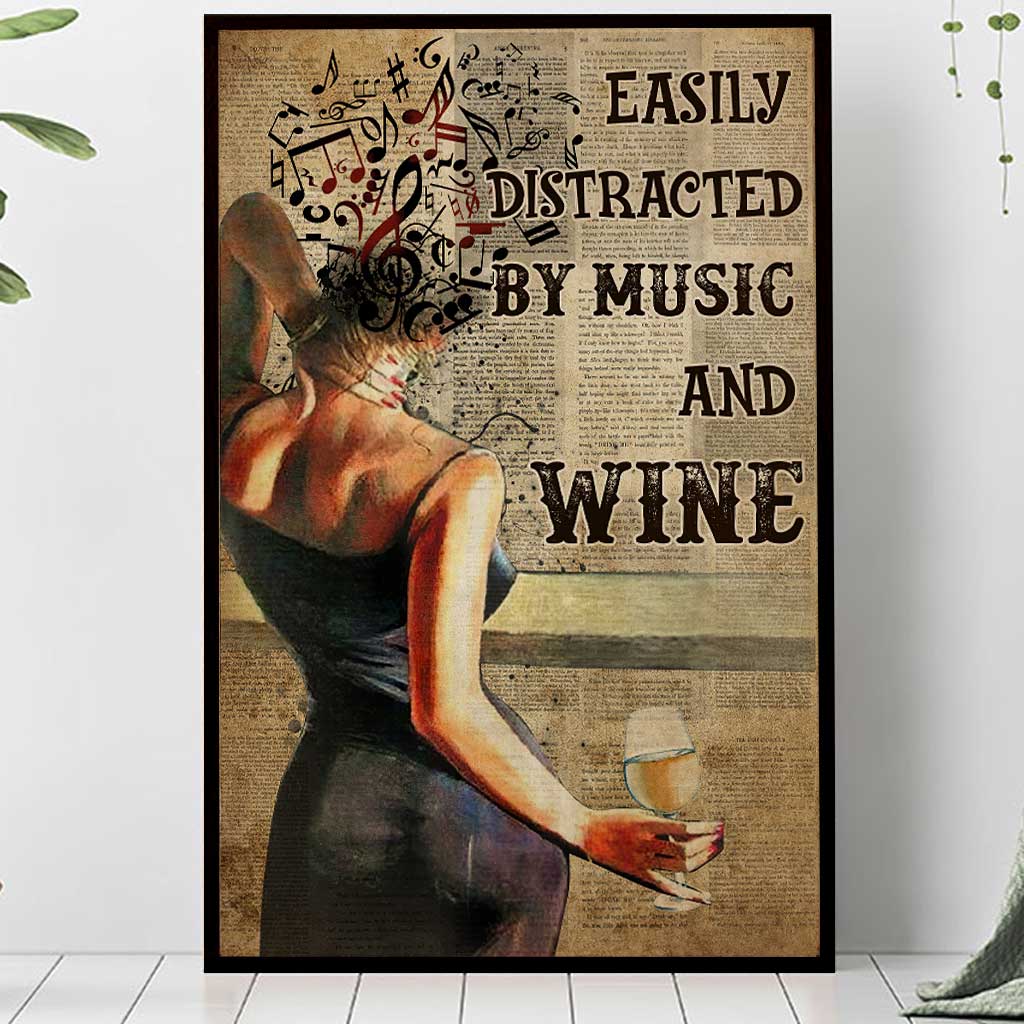 Easily Distracted  - Wine Poster 062021