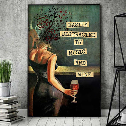 Easily Distracted  - Wine Poster 062021