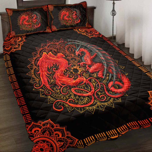 Red Dragons  - Dragon Quilt Set