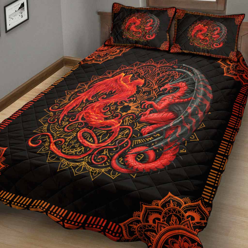Red Dragons  - Dragon Quilt Set