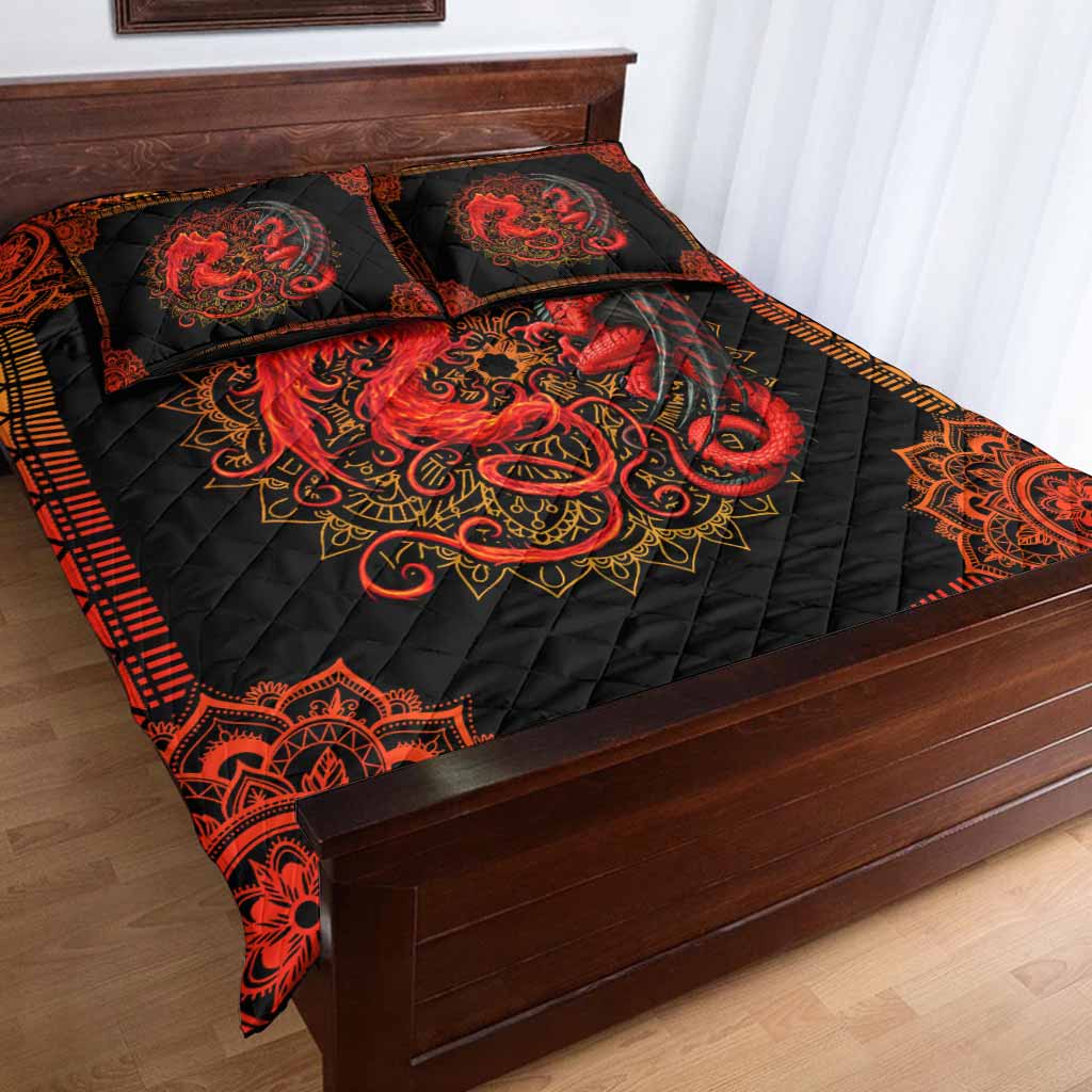 Red Dragons  - Dragon Quilt Set