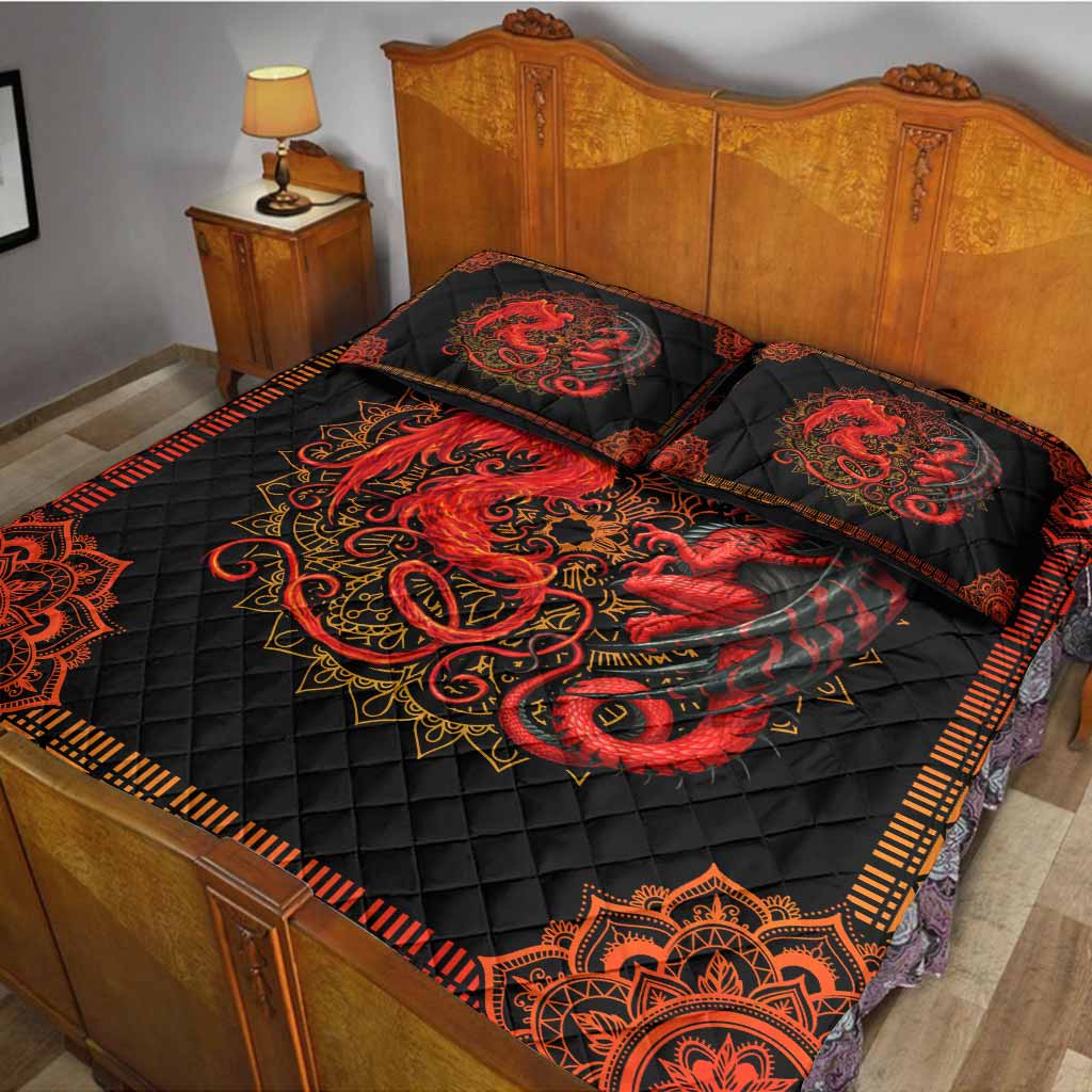 Red Dragons  - Dragon Quilt Set