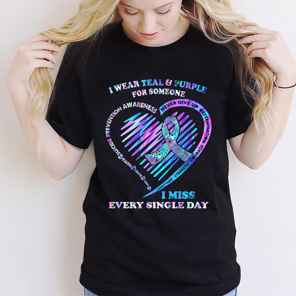 I Wear Teal And Purple - Suicide Prevention T-shirt And Hoodie 062021