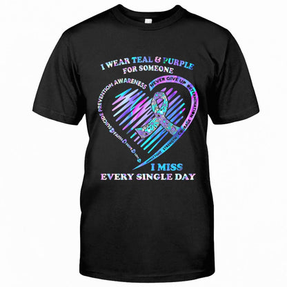 I Wear Teal And Purple - Suicide Prevention T-shirt And Hoodie 062021