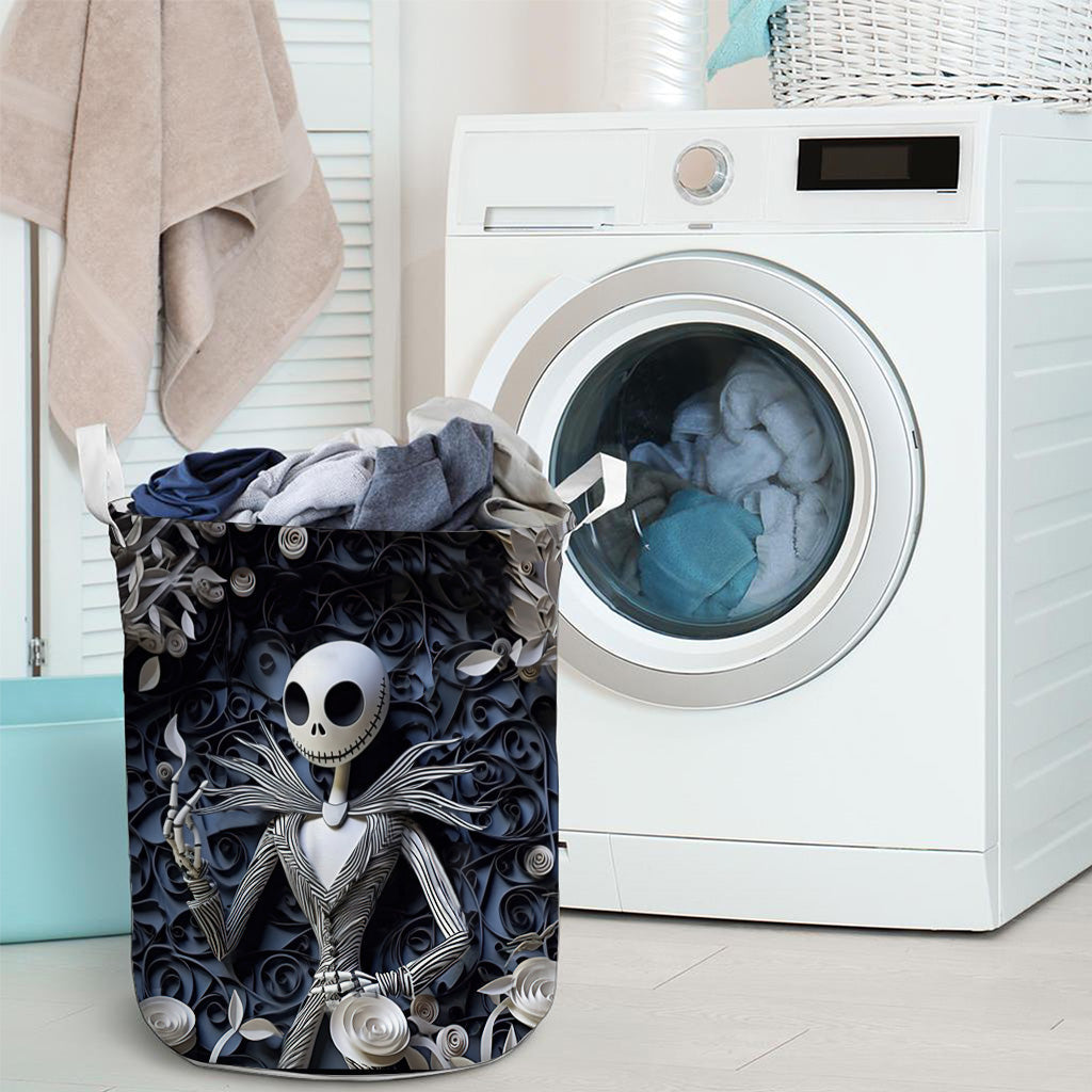 Hello Darkness Nightmare Laundry Basket With 3D Effect Pattern