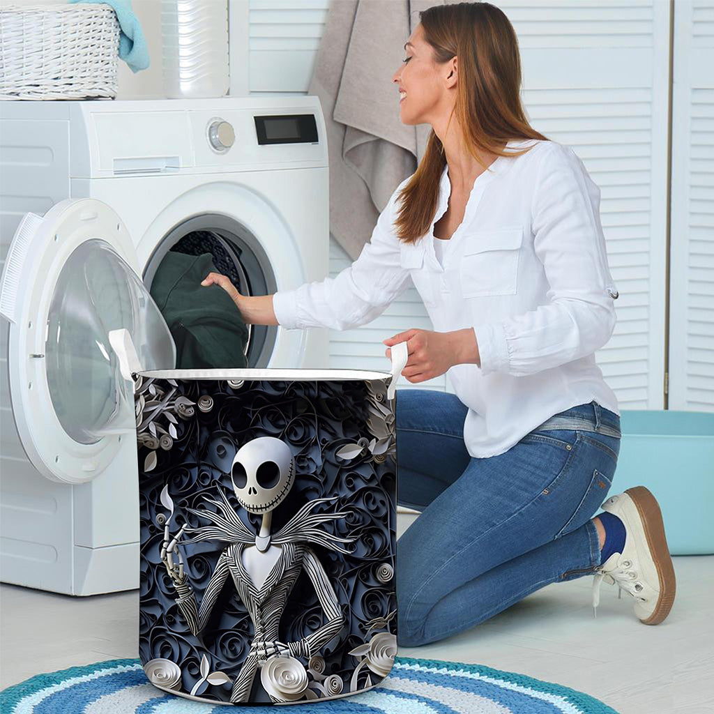 Hello Darkness Nightmare Laundry Basket With 3D Effect Pattern