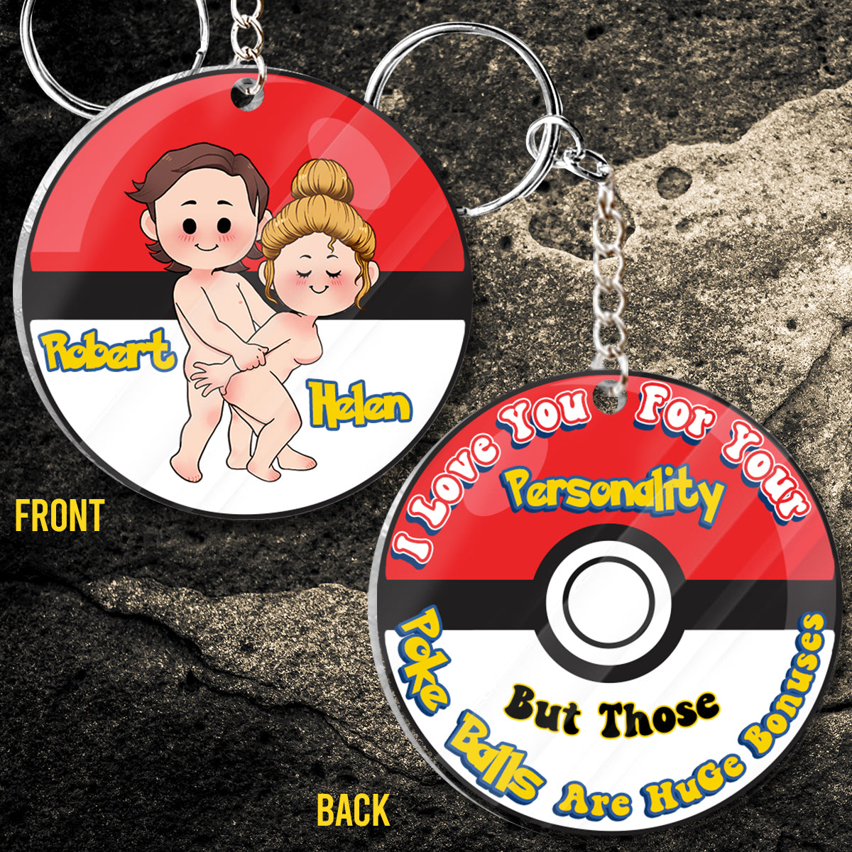 I Love You - Personalized Monster Trainer Transparent Keychain