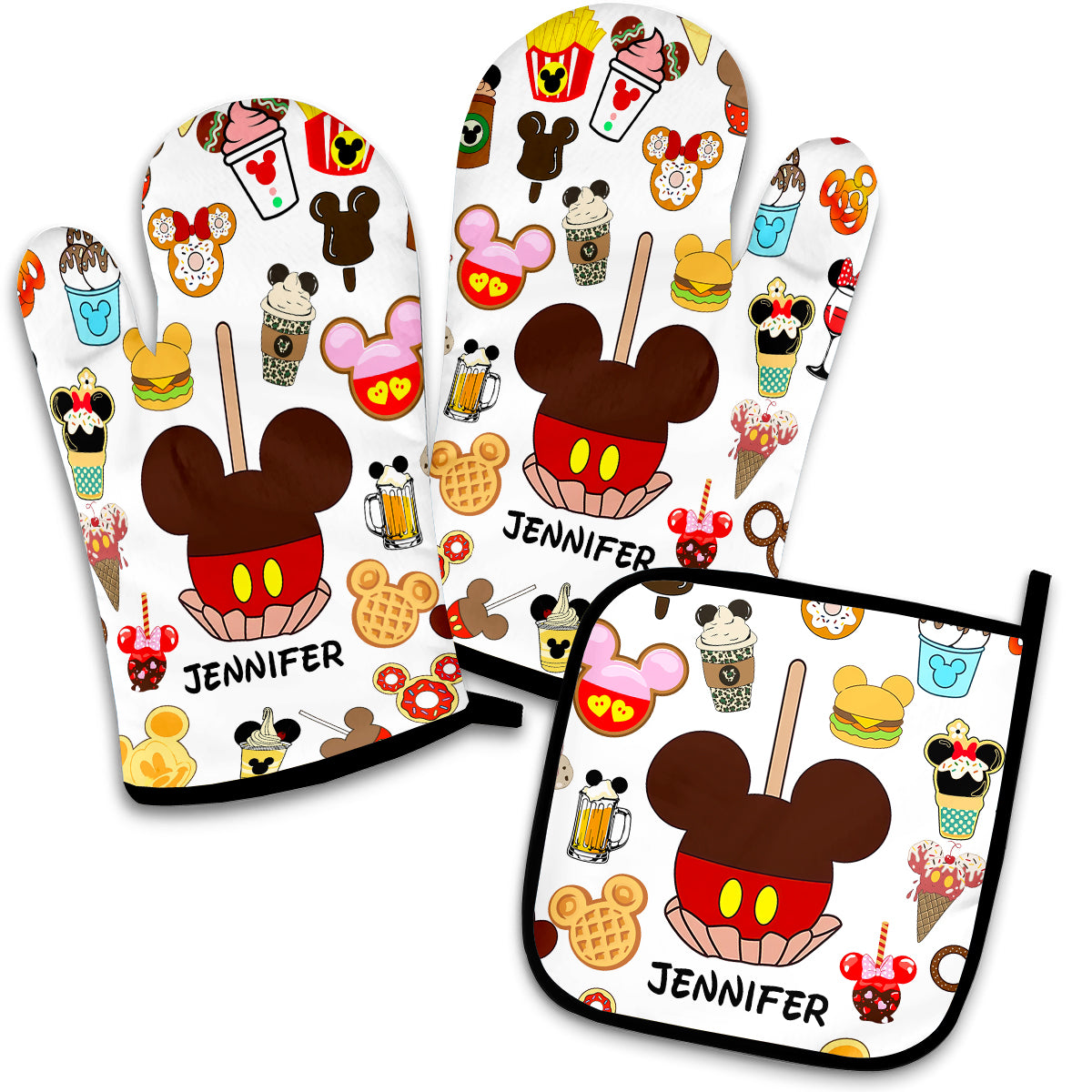 Magical Kitchen - Personalized Baking Oven Mitts & Pot Holder Set