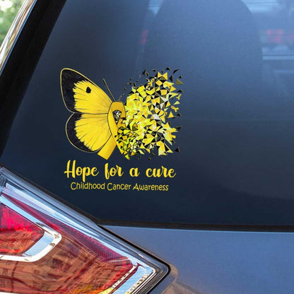 Hope For A Cure - Childhood Cancer Awareness Decal Full