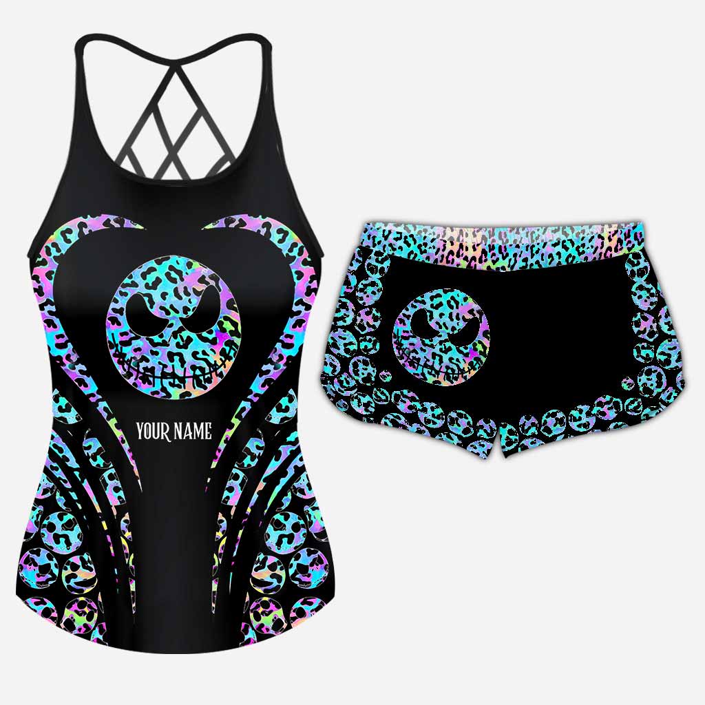 Nightmare Leopard Print - Personalized Nightmare Cross Tank Top And Women Shorts