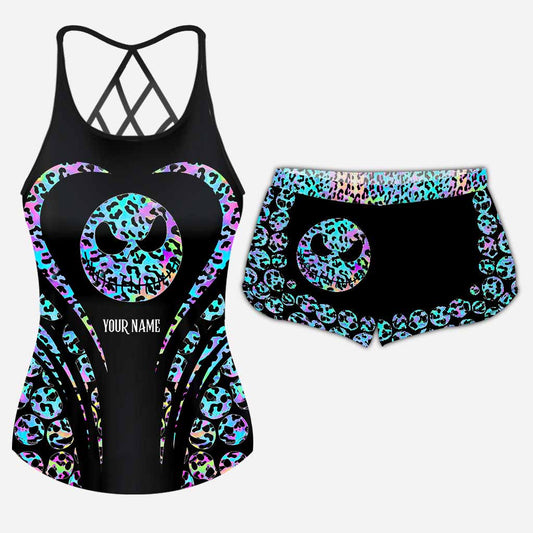 Nightmare Leopard Print - Personalized Nightmare Cross Tank Top And Women Shorts