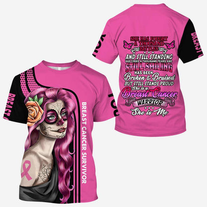 Breast Cancer Survivor - Breast Cancer Awareness Personalized All Over T-shirt and Hoodie