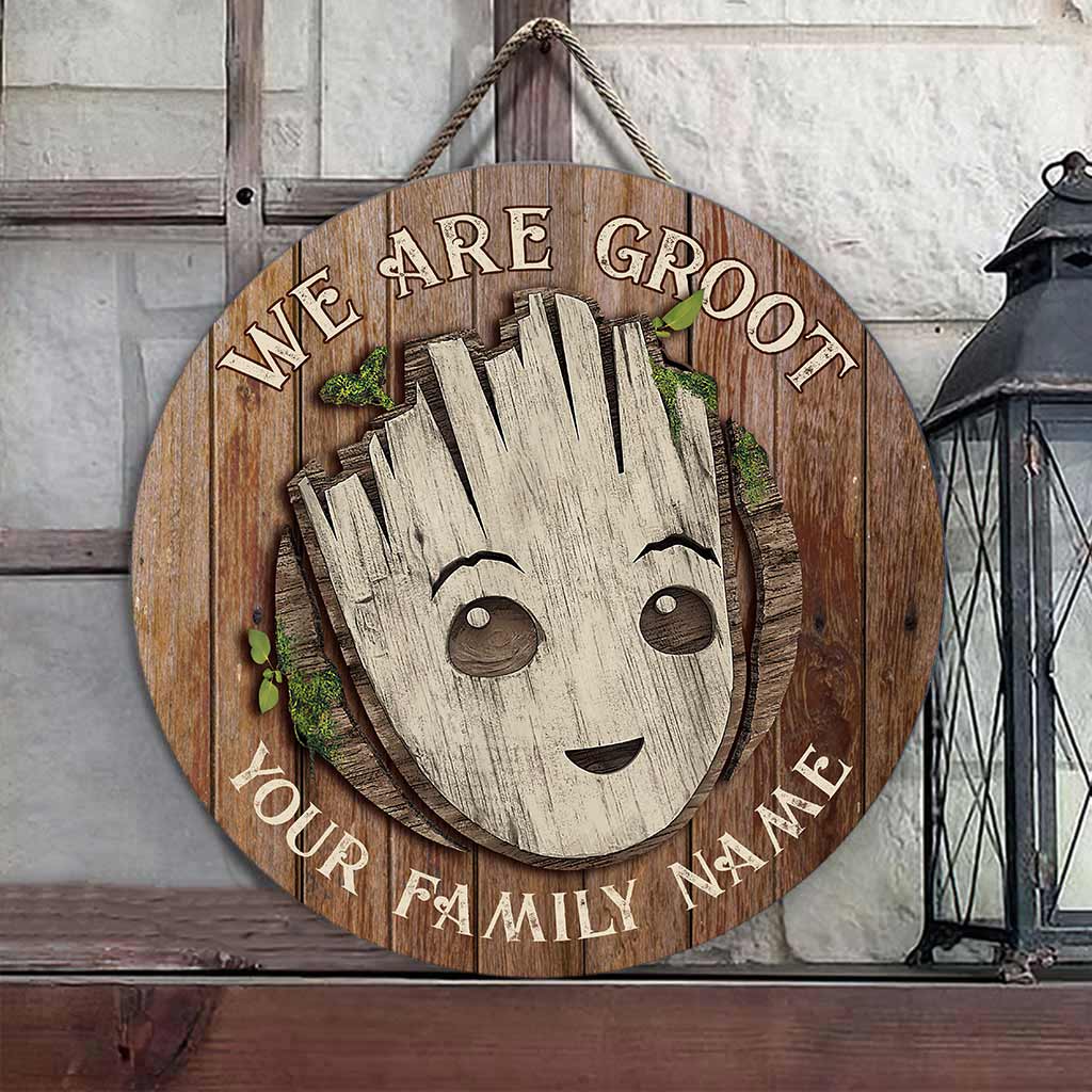 We Are Family - Personalized Round Wood Sign