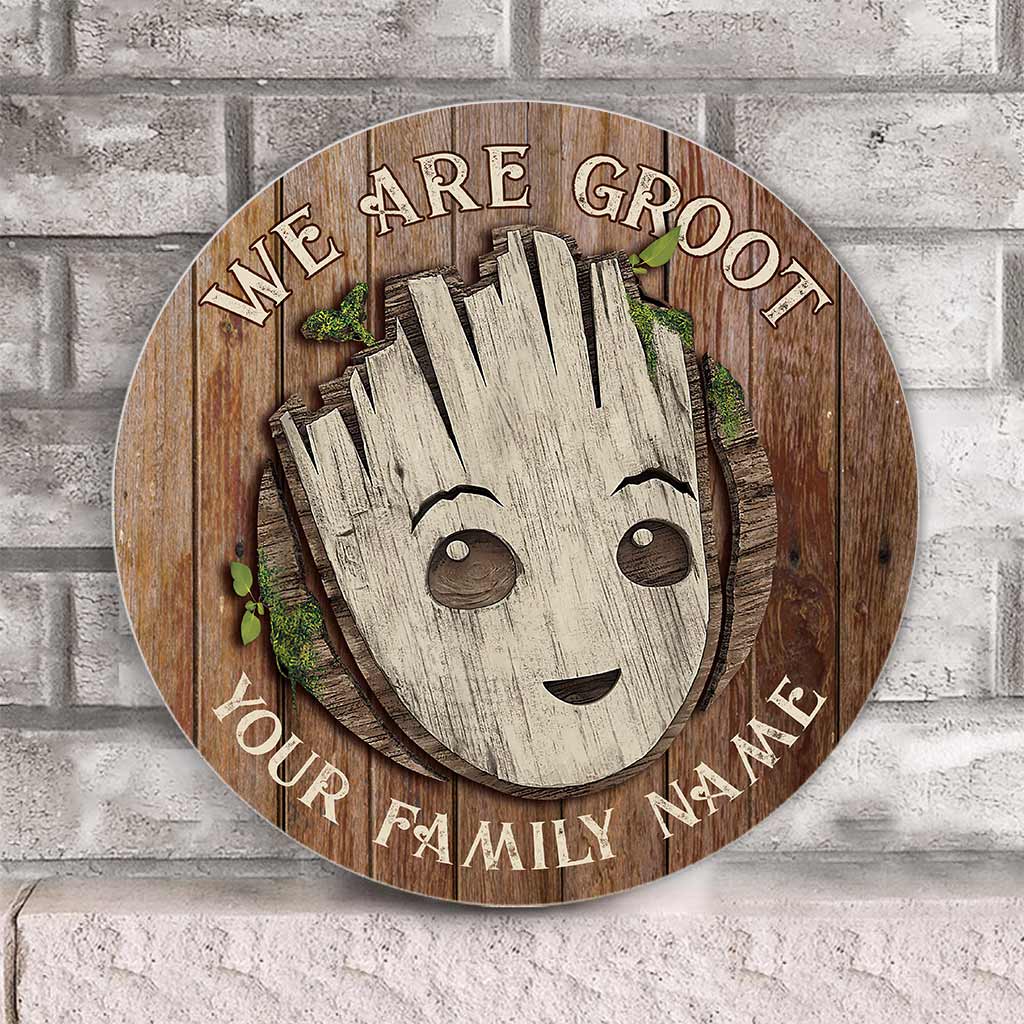 We Are Family - Personalized Round Wood Sign