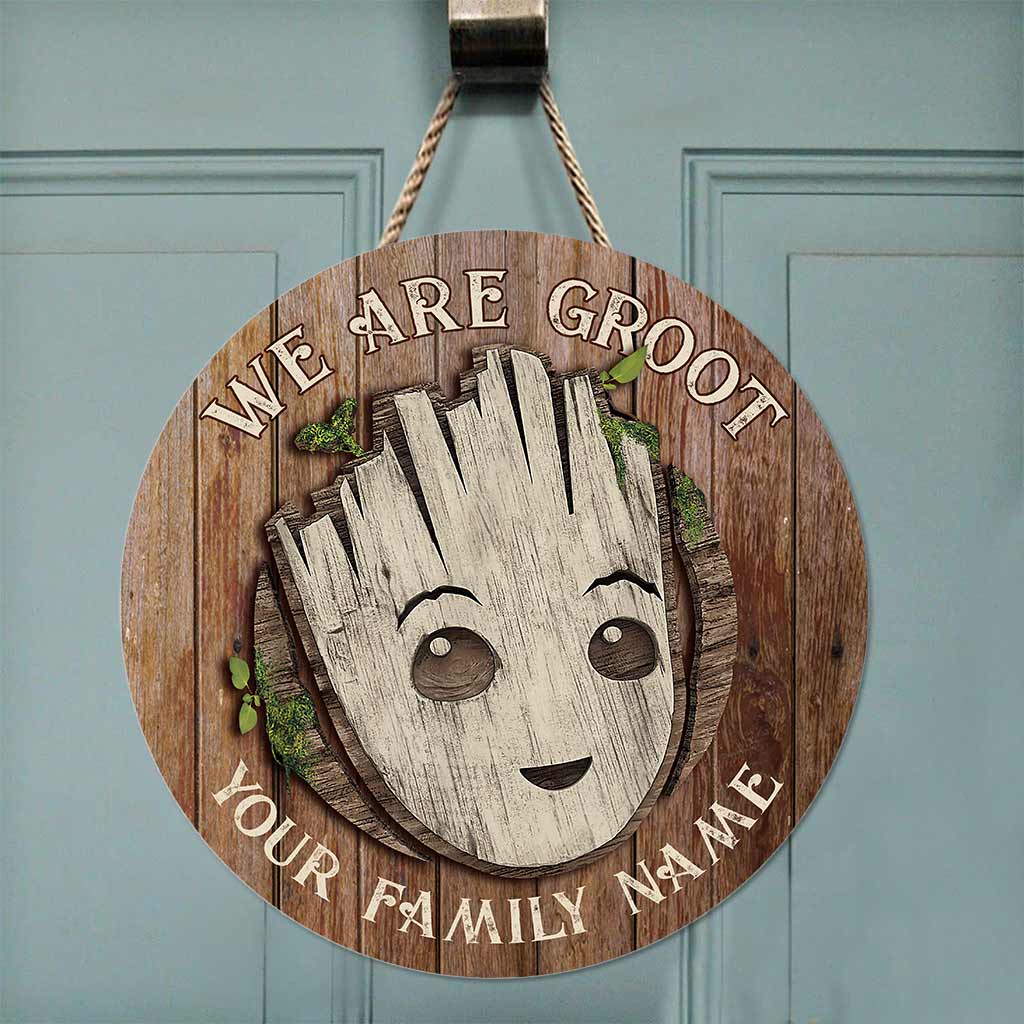 We Are Family - Personalized Round Wood Sign