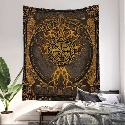 As Above So Below - Viking Wall Tapestry