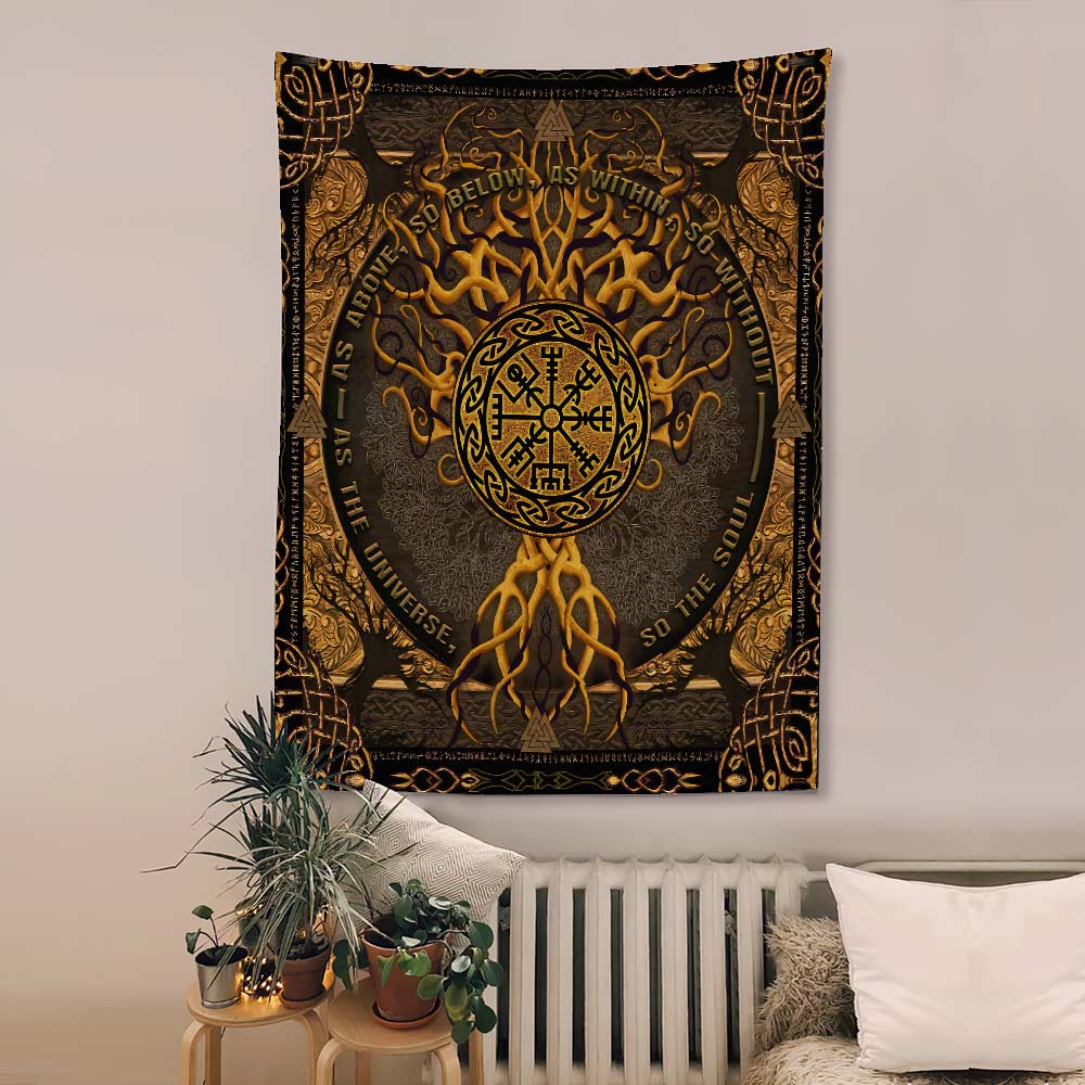 As Above So Below - Viking Wall Tapestry