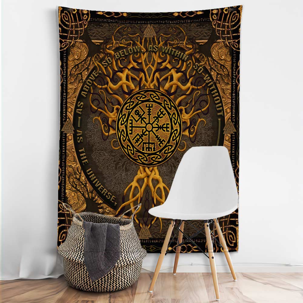 As Above So Below - Viking Wall Tapestry